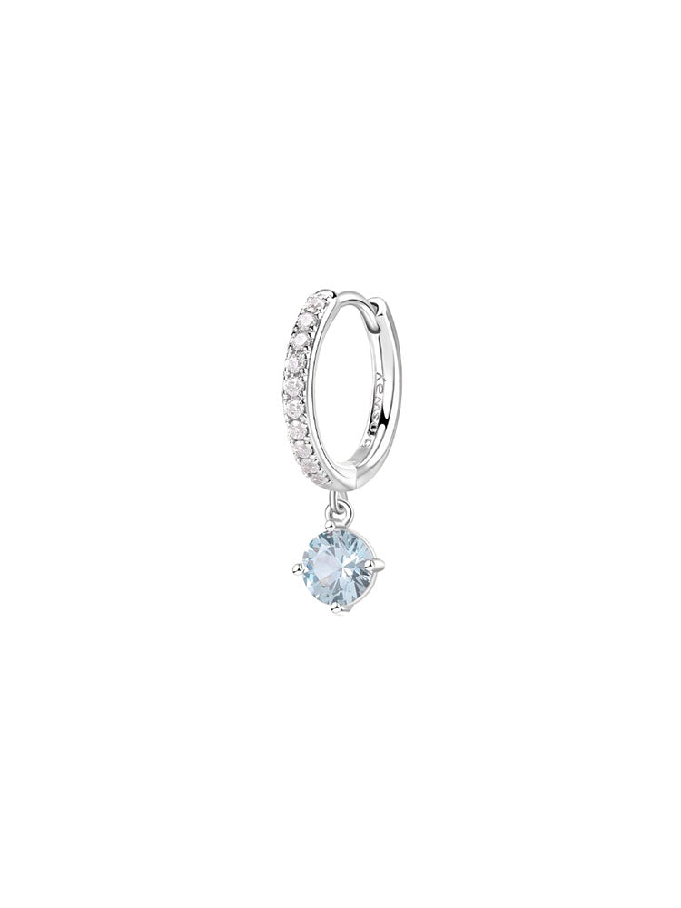 MONO ORECCHINO PENDENTE FANCY IN ARGENTO CON ZIRCONI AZZURRI E BIANCHI BROSWAY