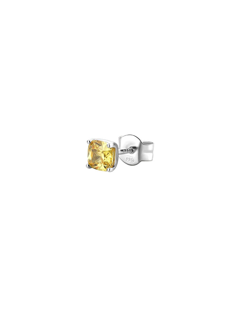 MONO ORECCHINO DONNA A LOBO IN ARGENTO CON CUBIC ZIRCONIA GIALLO FANCY BROSWAY