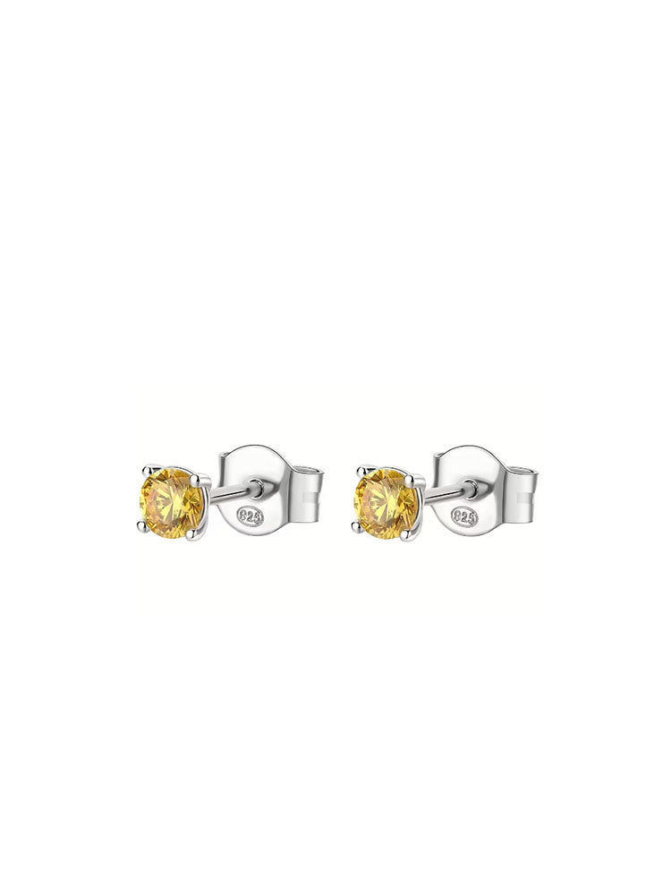 ORECCHINI DONNA FANCY PUNTO LUCE IN ARGENTO CON ZIRCONI GIALLI BROSWAY