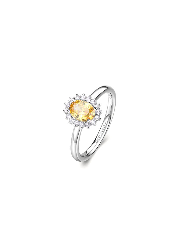 ANELLO DONNA FANCY IN ARGENTO CON ZIRCONI BIANCHI E GIALLI MISURA 18 BROSWAY