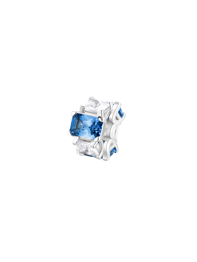 CHARM DONNA IN ARGENTO CON ZIRCONI BIANCHI E AZZURRI FANCY BROSWAY