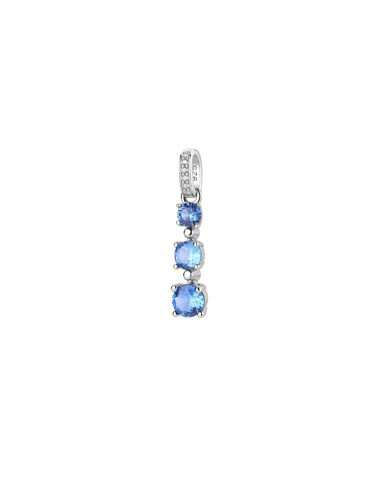 CHARM DONNA TRILOGY PENDENTE IN ARGENTO CON ZIRCONI BLU FANCY BROSWAY
