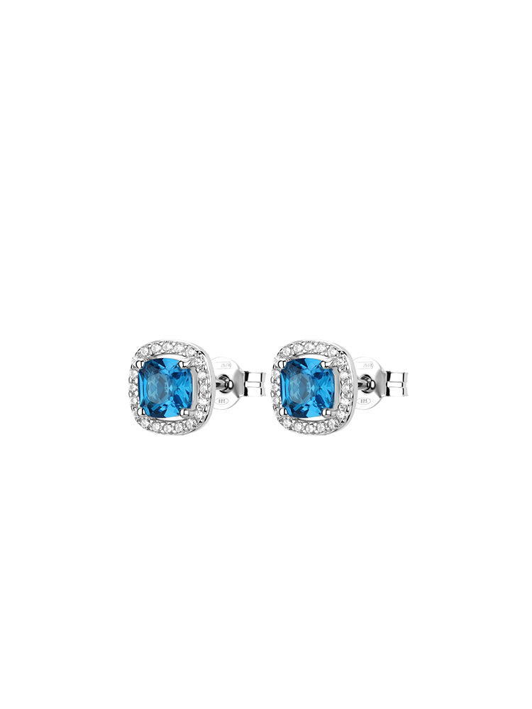 ORECCHINI DONNA PUNTO LUCE CON ZIRCONE CENTRALE BLU FANCY BROSWAY