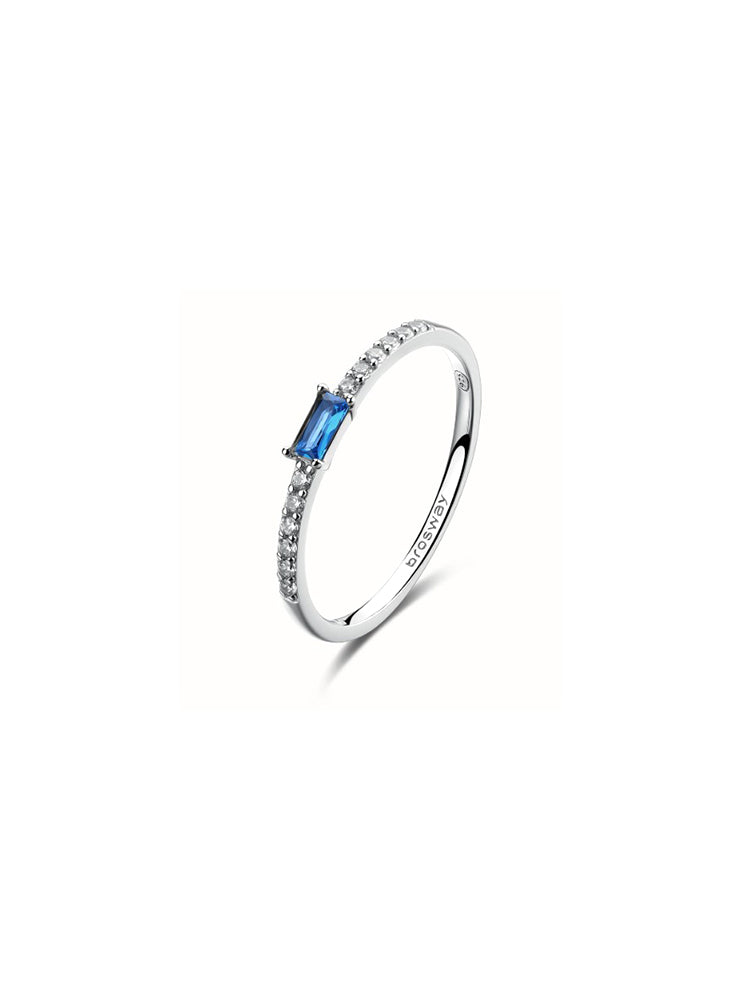 ANELLO DONNA IN ARGENTO CON ZIRCONE BLU MIS 14 FANCY BROSWAY