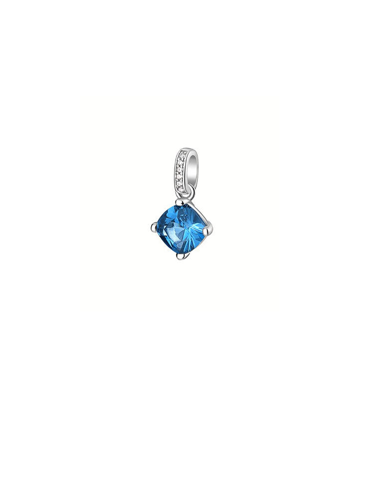 CHARM DONNA PENDENTE FANCY IN ARGENTO CON ZIRCONI BIANCHI E PIETRA AZZURRA BROSWAY