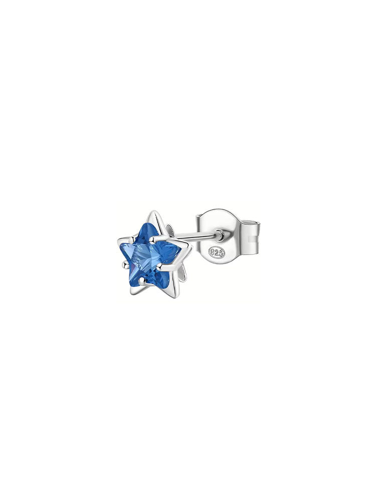 MONO ORECCHINO DONNA FANCY IN ARGENTO CON ZIRCONE A STELLA BLU BROSWAY