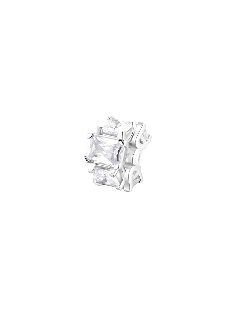 CHARM DONNA IN ARGENTO CON ZIRCONI BAGUETTE BIANCHI FANCY BROSWAY