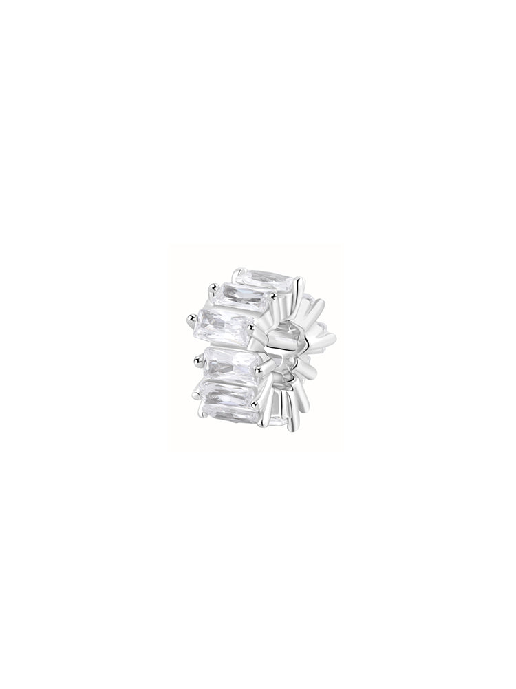 CHARM DONNA IN ACCIAIO CON CRISTALLI BAGUETTE BIANCHI FANCY BROSWAY