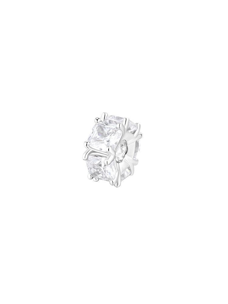 CHARM DONNA IN ARGENTO CON ZIRCONI CUSHION BIANCHI FANCY BROSWAY