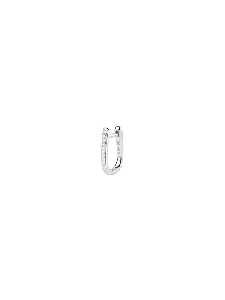 MONO ORECCHINO DONNA IN ARGENTO A U CON ZIRCONI BIANCHI FANCY BROSWAY