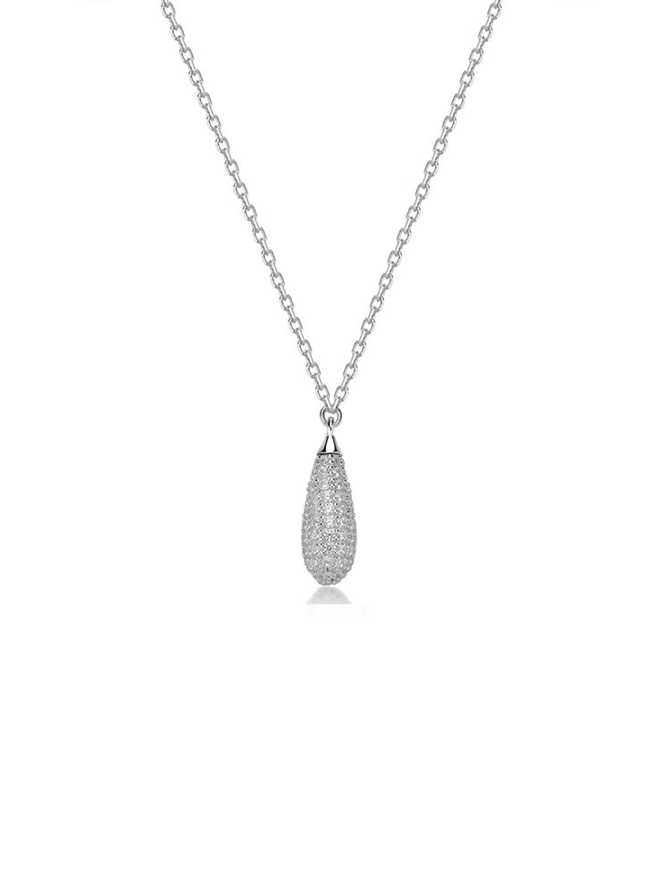 COLLANA DONNA IN ARGENTO FANCY PENDENTE A GOCCIA CON ZIRCONI BIANCHI BROSWAY