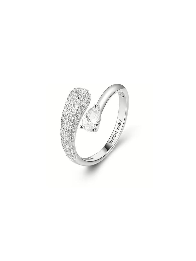 ANELLO DONNA IN ARGENTO CON ZIRCONI BIANCHI COLLEZIONE FANCY MISURA 14 BROSWAY