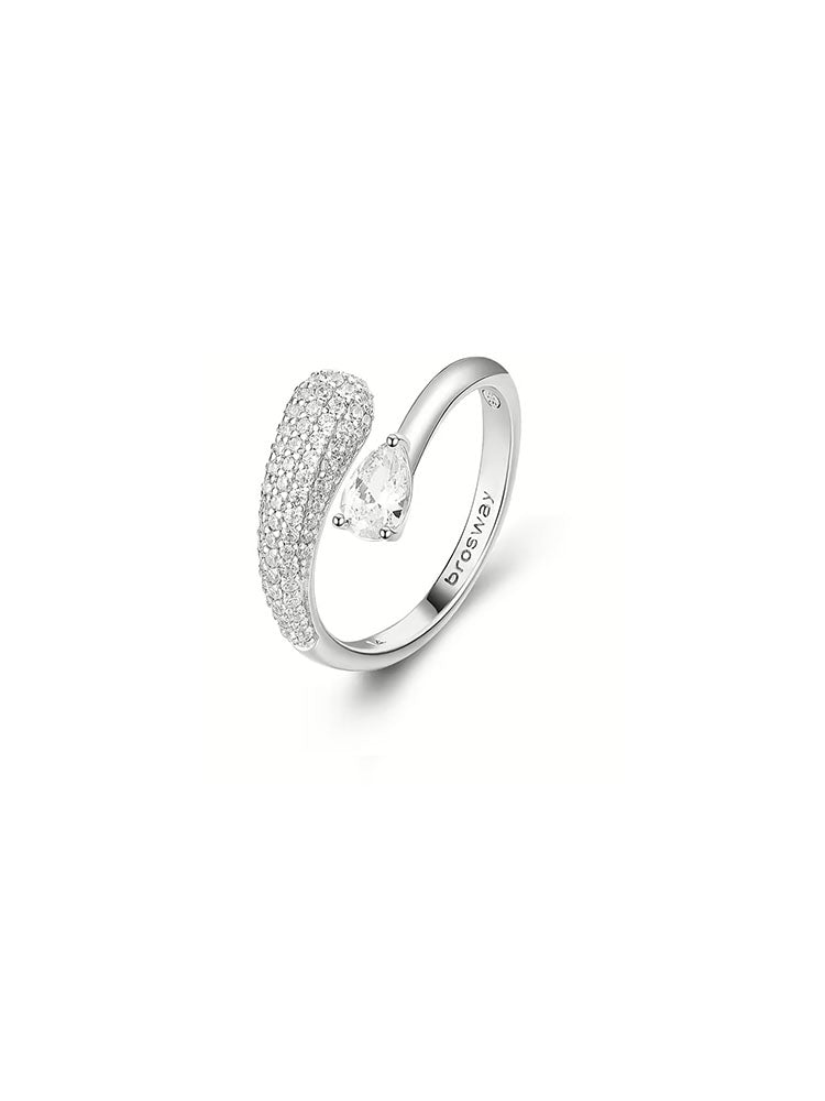 ANELLO DONNA IN ARGENTO CON ZIRCONI  BIANCHI COLLEZIONE FANCY MIS 16 BROSWAY