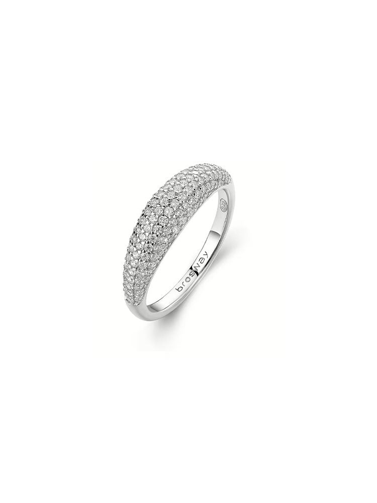 ANELLO DONNA IN ARGENTO CON ZIRCONI BIANCHI COLLEZIONE FANCY MISURA 14 BROSWAY