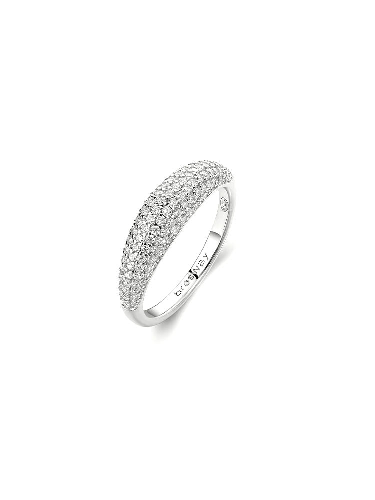 ANELLO DONNA IN ARGENTO CON ZIRCONI BIANCHI MIS 16 FANCY BROSWAY