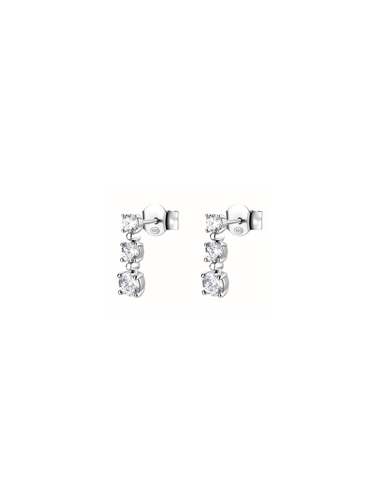 ORECCHINI DONNA TRILOGY IN ARGENTO CON ZIRCONI BIANCHI FANCY BROSWAY