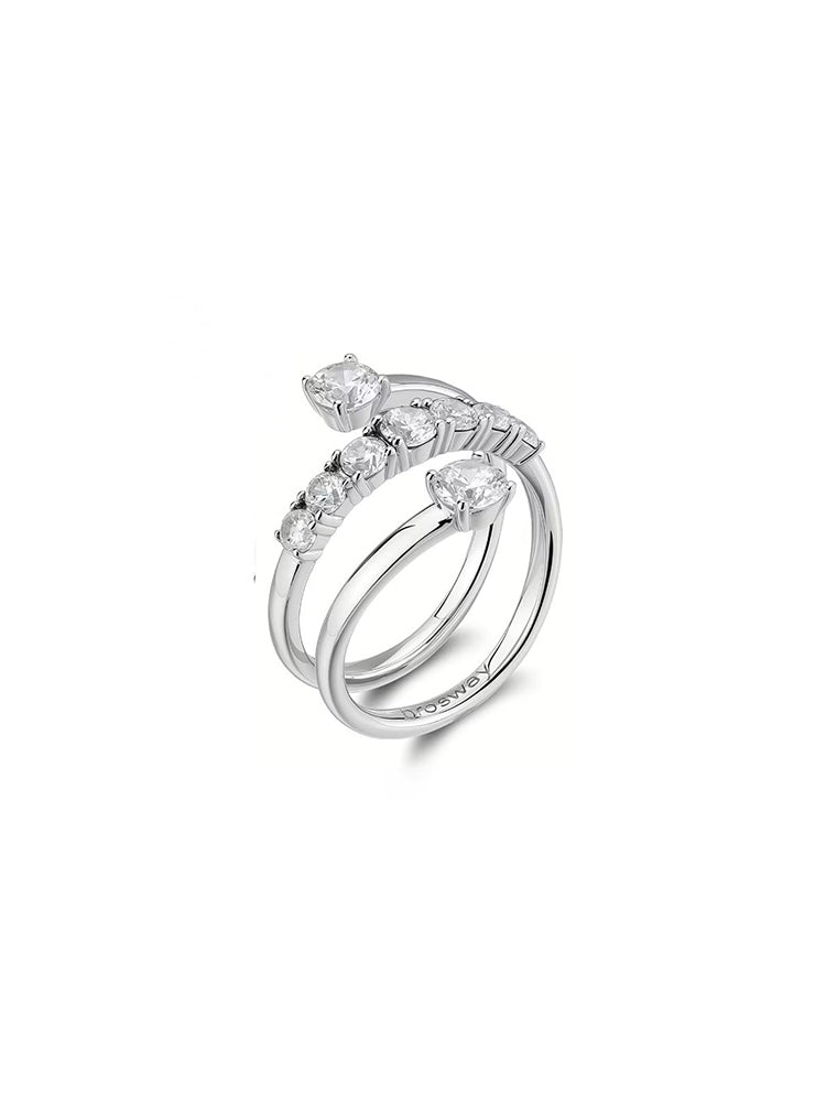 ANELLO DONNA IN ARGENTO CON ZIRCONI BIANCHI MIS 16 FANCY BROSWAY