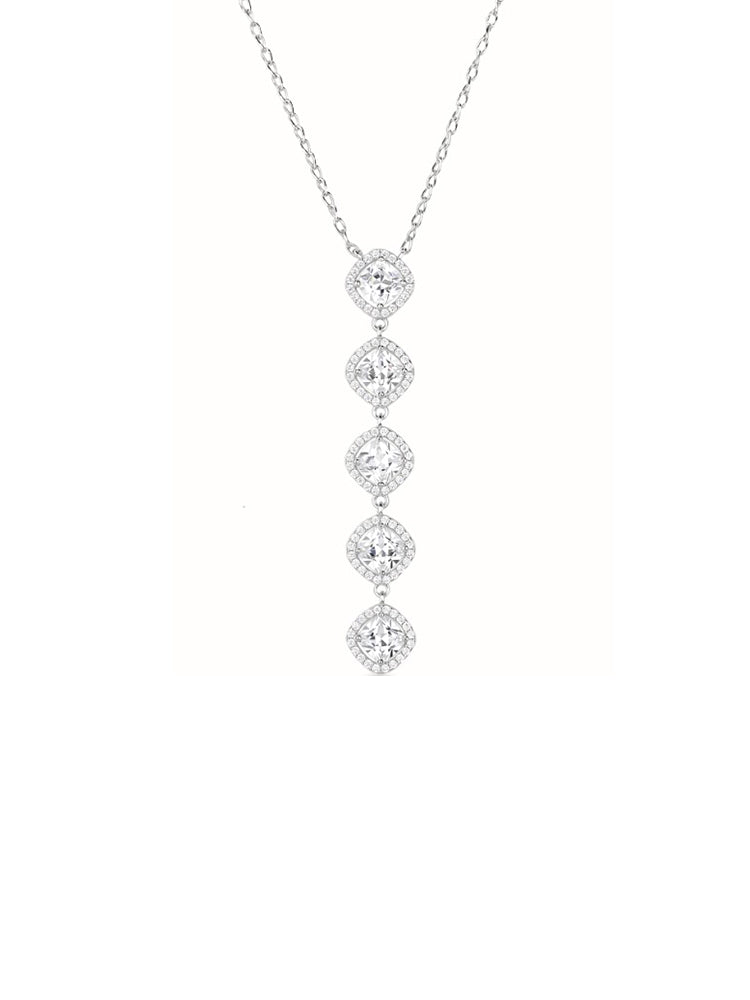 COLLANA DONNA A Y IN ARGENTO CON ZIRCONI BIANCHI FANCY BROSWAY