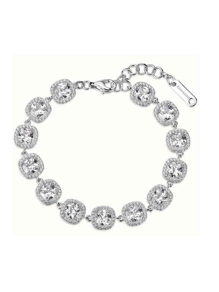 BRACCIALE DONNA TENNIS IN ARGENTO CON ZIRCONI BIANCHI GRANDI FANCY BROSWAY