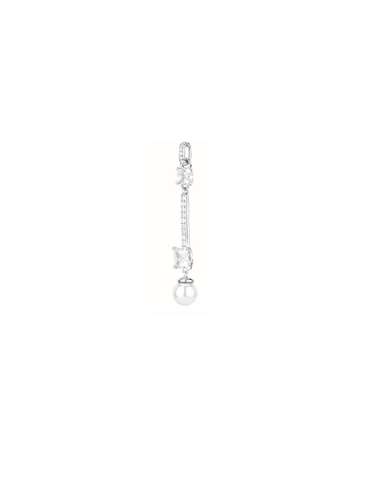 CHARM DONNA IN ARGENTO PENDENTE CON ZIRCONI BIANCHI E PERLA FANCY BROSWAY