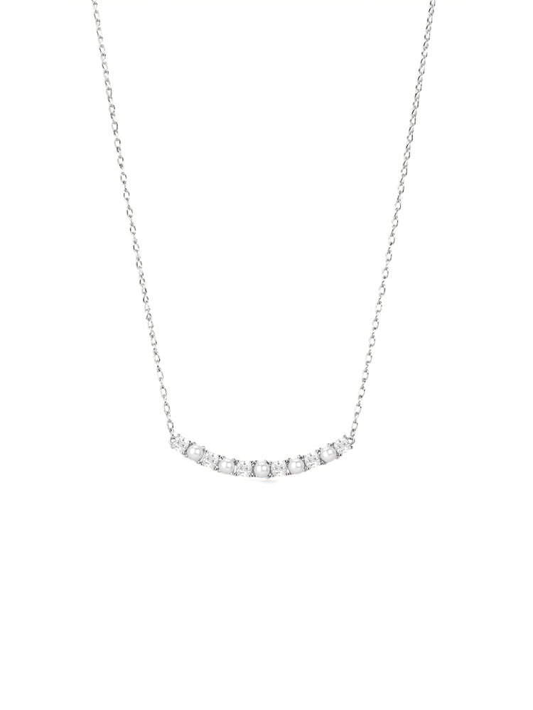 COLLANA DONNA IN ARGENTO CON PERLE E ZIRCONI FANCY BROSWAY