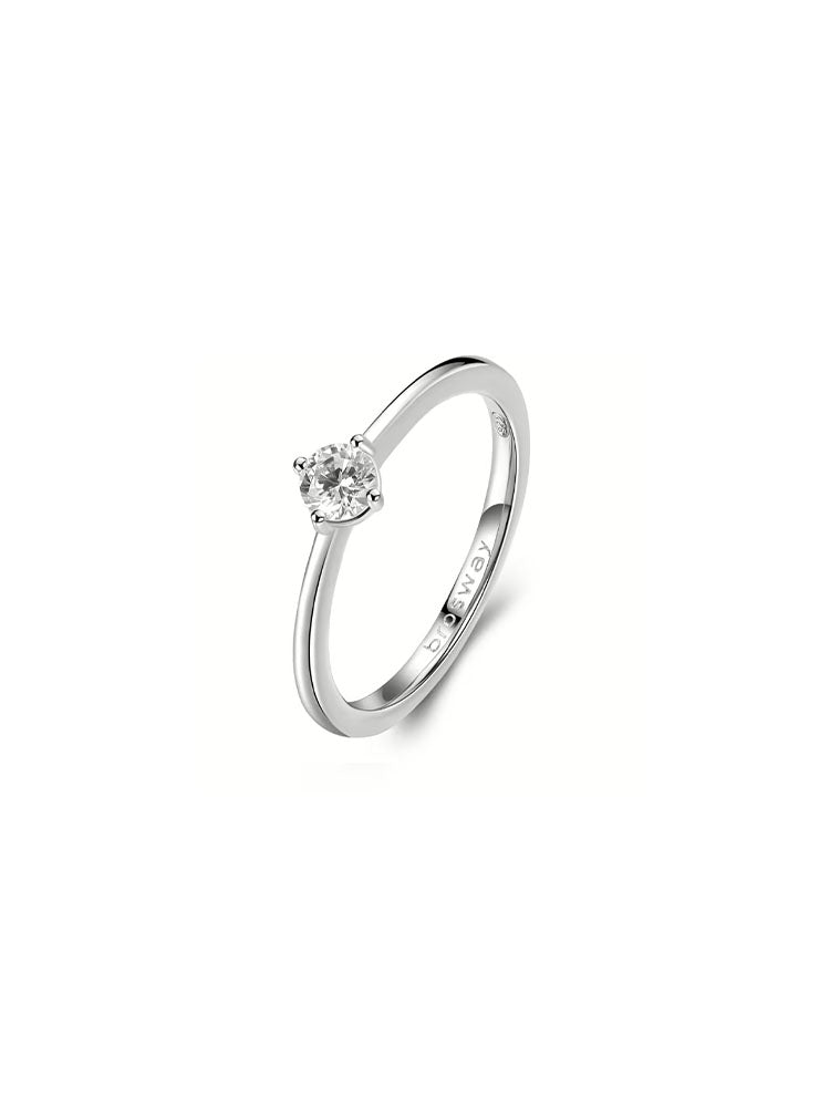 ANELLO DONNA SOLITARIO IN ARGENTO CON ZIRCONE BIANCO COLLEZIONE FANCY MIS 16 BROSWAY