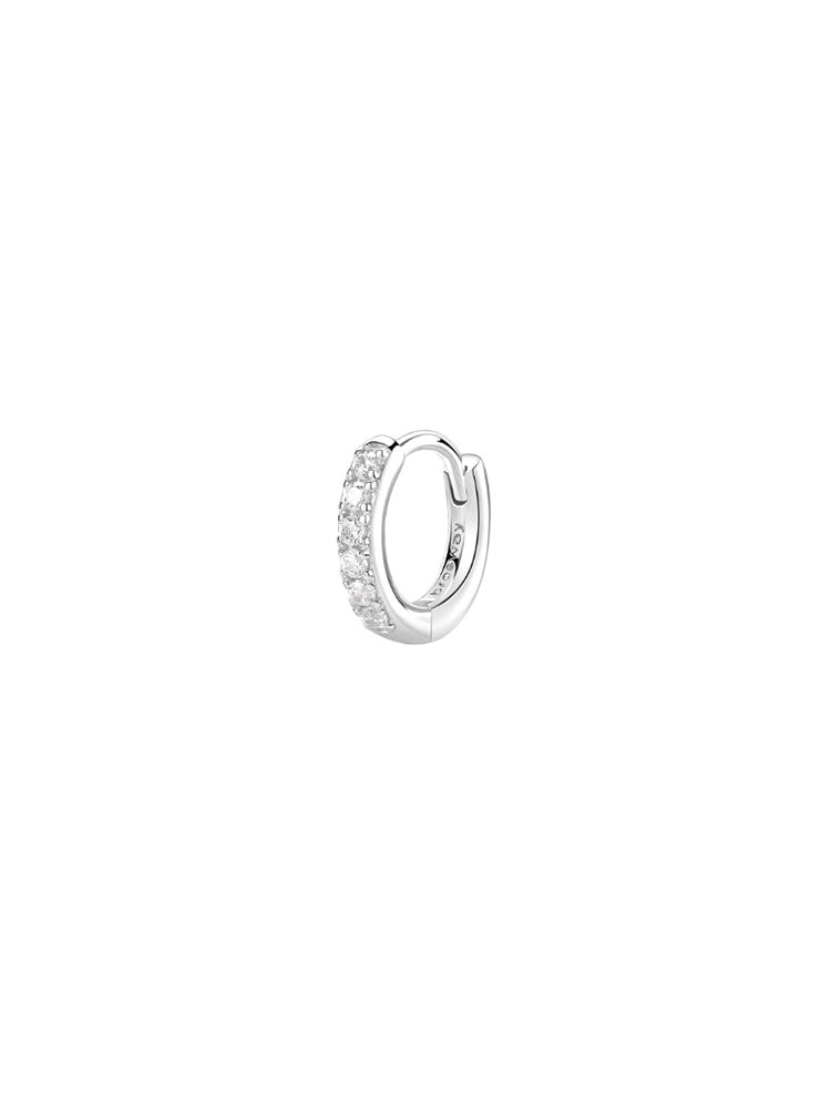 MONO ORECCHINO DONNA PICCOLO FANCY A CERCHIO IN ARGENTO CON ZIRCONI BIANCHI BROSWAY