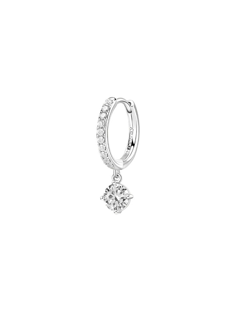 MONO ORECCHINO DONNA PENDENTE FANCY IN ARGENTO CON ZIRCONI BIANCHI BROSWAY