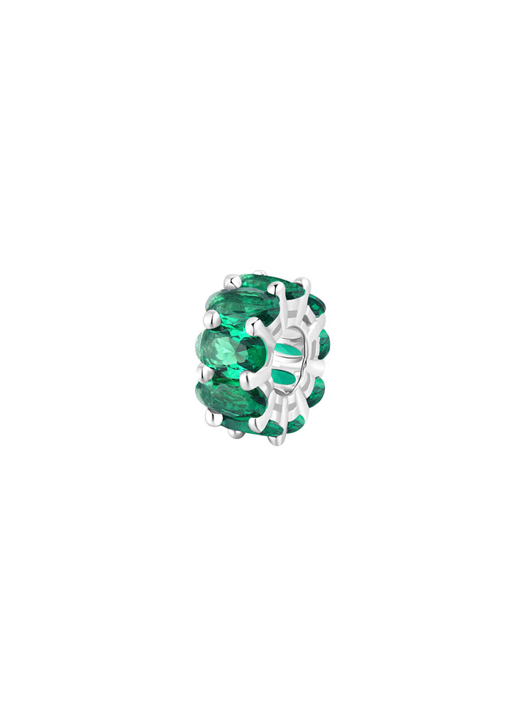 CHARM DONNA IN ARGENTO CON ZIRCONI OVALI VERDI FANCY BROSWAY