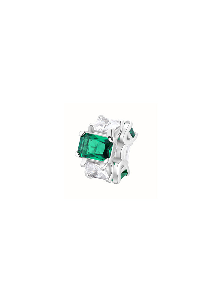 CHARM DONNA IN ARGENTO CON ZIRCONI BIANCHI E VERDI FANCY BROSWAY