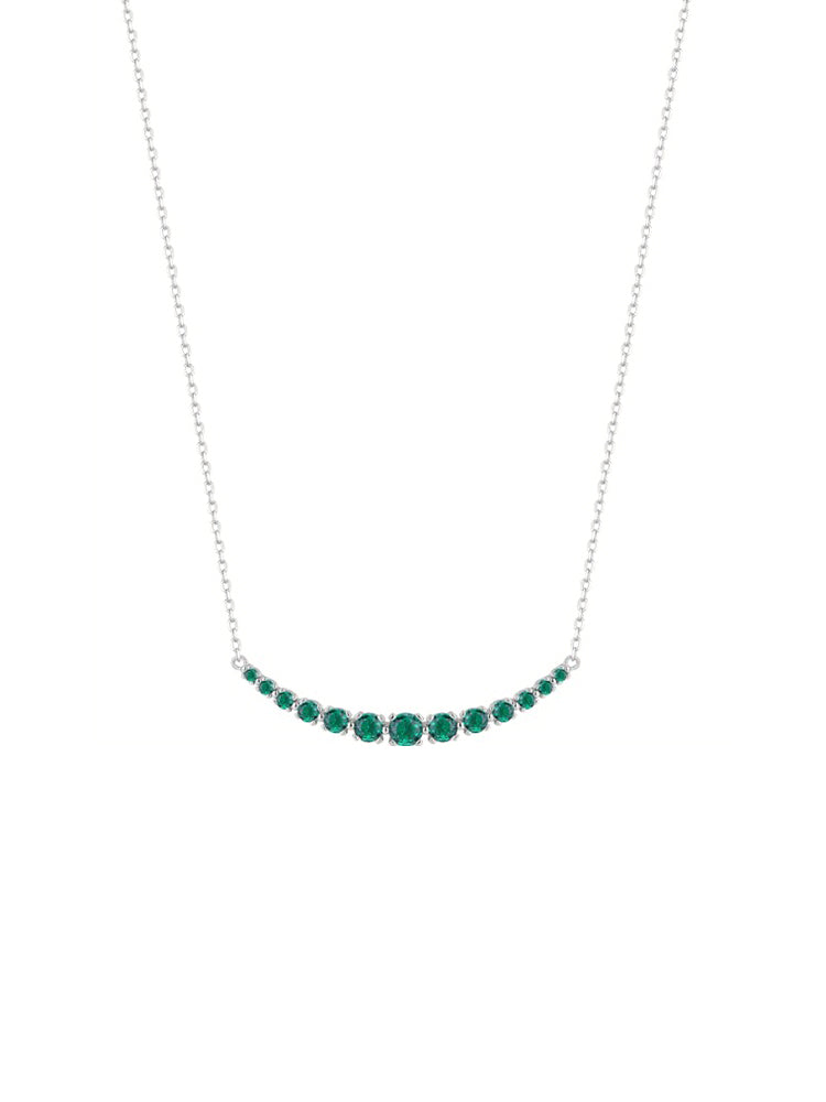 COLLANA DONNA GIROCOLLO IN ARGENTO CON ZIRCONI VERDI FANCY BROSWAY