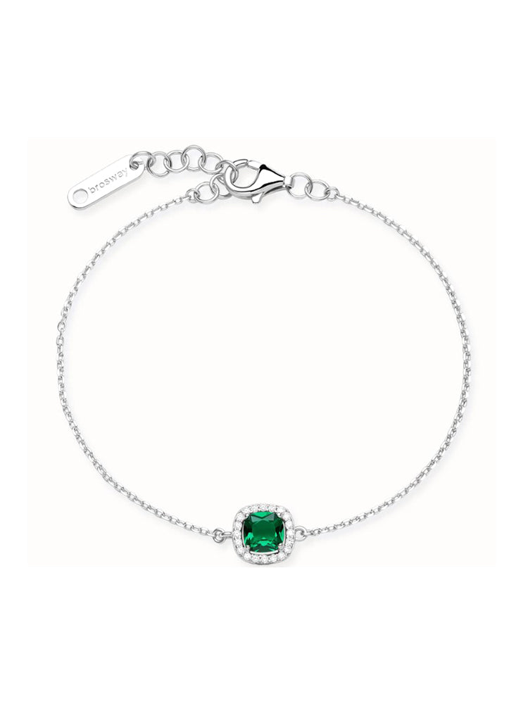 BRACCIALE DONNA IN ARGENTO CON ZIRCONE CENTRALE VERDE FANCY BROSWAY