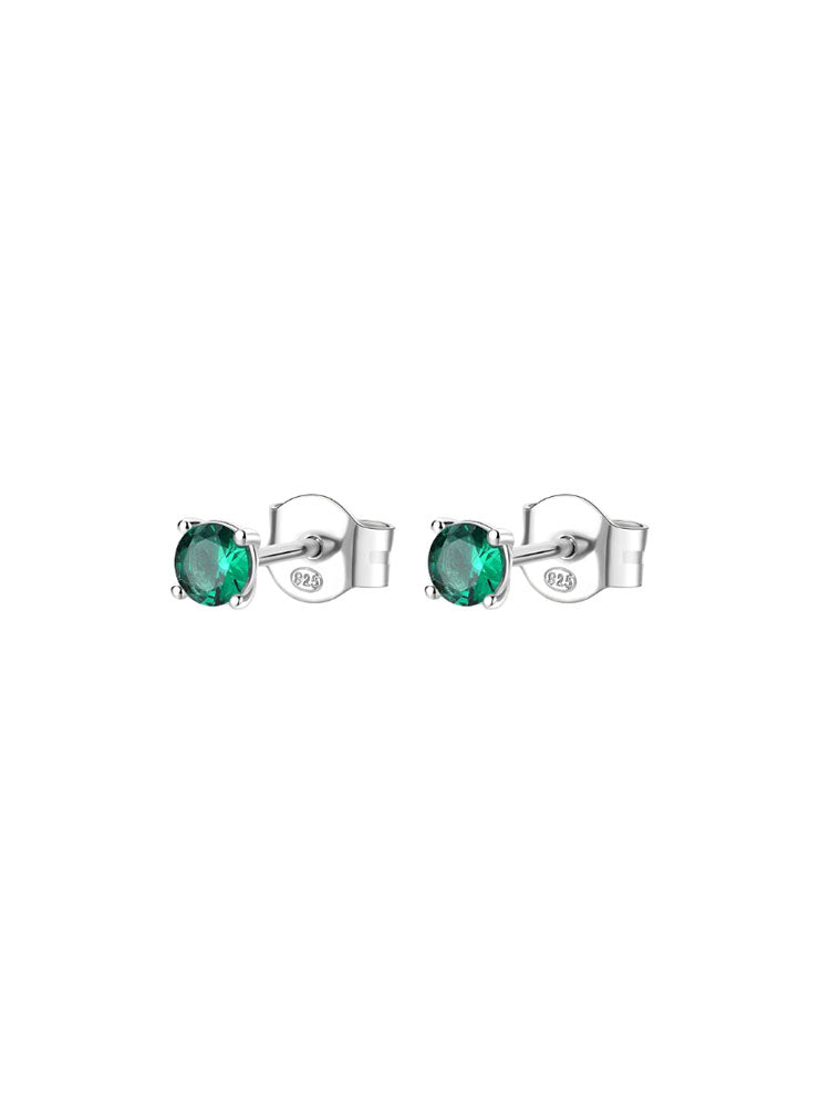 ORECCHINI DONNA A LOBO CON ZIRCONI VERDI IN ARGENTO FANCY BROSWAY