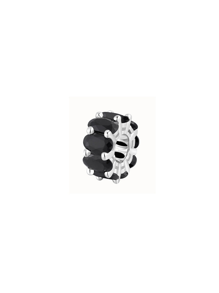 CHARM DONNA IN ARGENTO CON ZIRCONI OVALI NERI FANCY BROSWAY