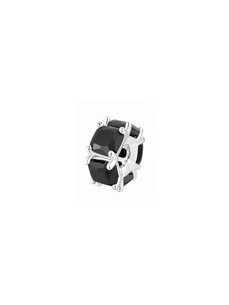 CHARM DONNA IN ARGENTO CON ZIRCONI CUSHION NERI FANCY BROSWAY