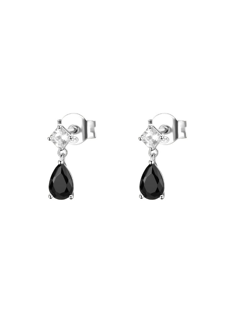 ORECCHINI DONNA PENDENTI IN ARGENTO CON ZIRCONI NERI FANCY BROSWAY