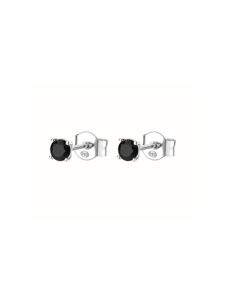 ORECCHINI DONNA A LOBO CON ZIRCONI NERI IN ARGENTO FANCY BROSWAY