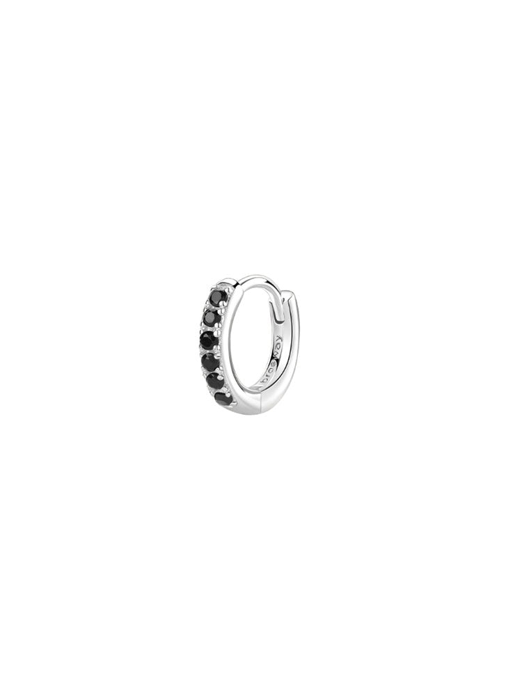 MONO ORECCHINO FANCY  IN ARGENTO SILVER CON ZIRCONI NERI BROSWAY