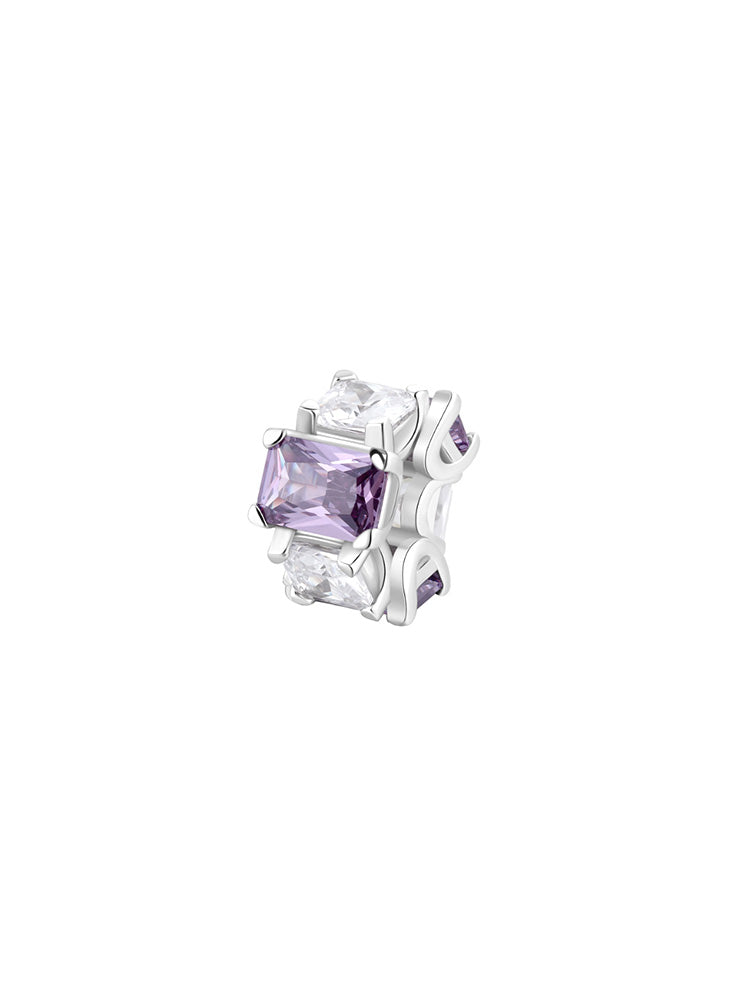 CHARM DONNA IN ARGENTO CON ZIRCONI BIANCHI E VIOLA FANCY BROSWAY