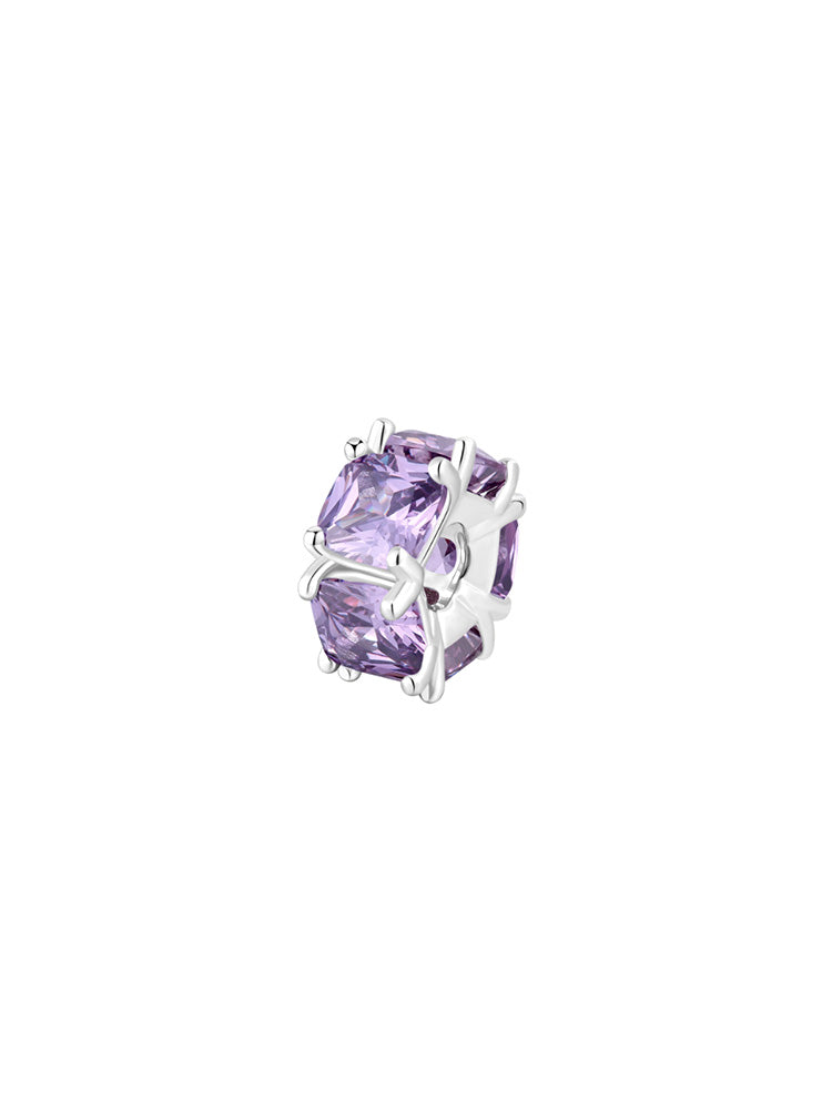 CHARM DONNA IN ARGENTO E ZIRCONI CUSHION VIOLA FANCY BROSWAY