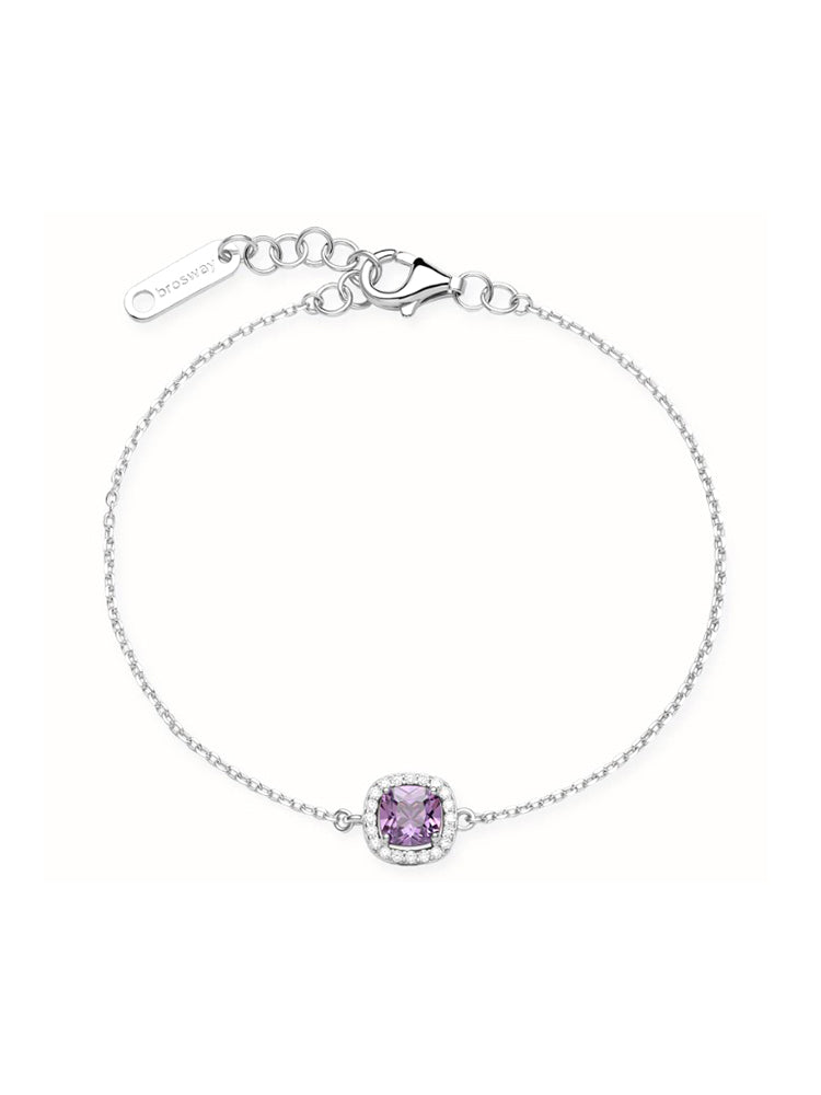 BRACCIALE DONNA IN ARGENTO CON ZIRCONE CENTRALE LILLA FANCY BROSWAY