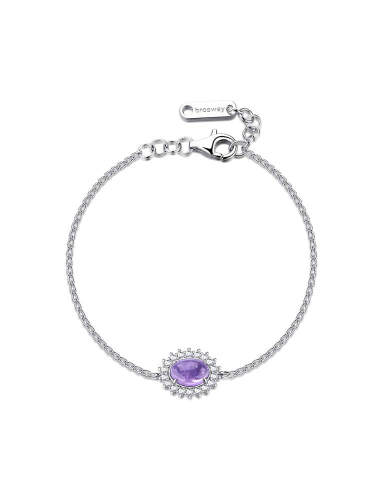 BRACCIALE DONNA IN ARGENTO CON AMETISTA OVALE CENTRALE FANCY BROSWAY
