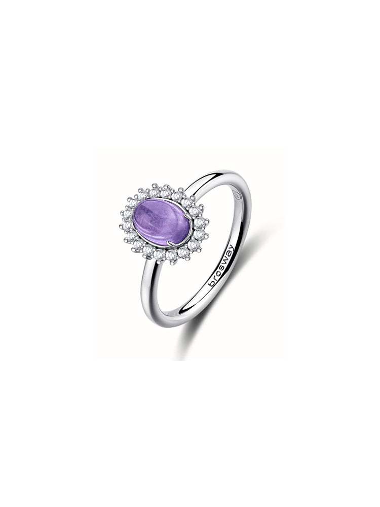ANELLO DONNA IN ARGENTO CON AMETISTA OVALE MIS 16 FANCY BROS