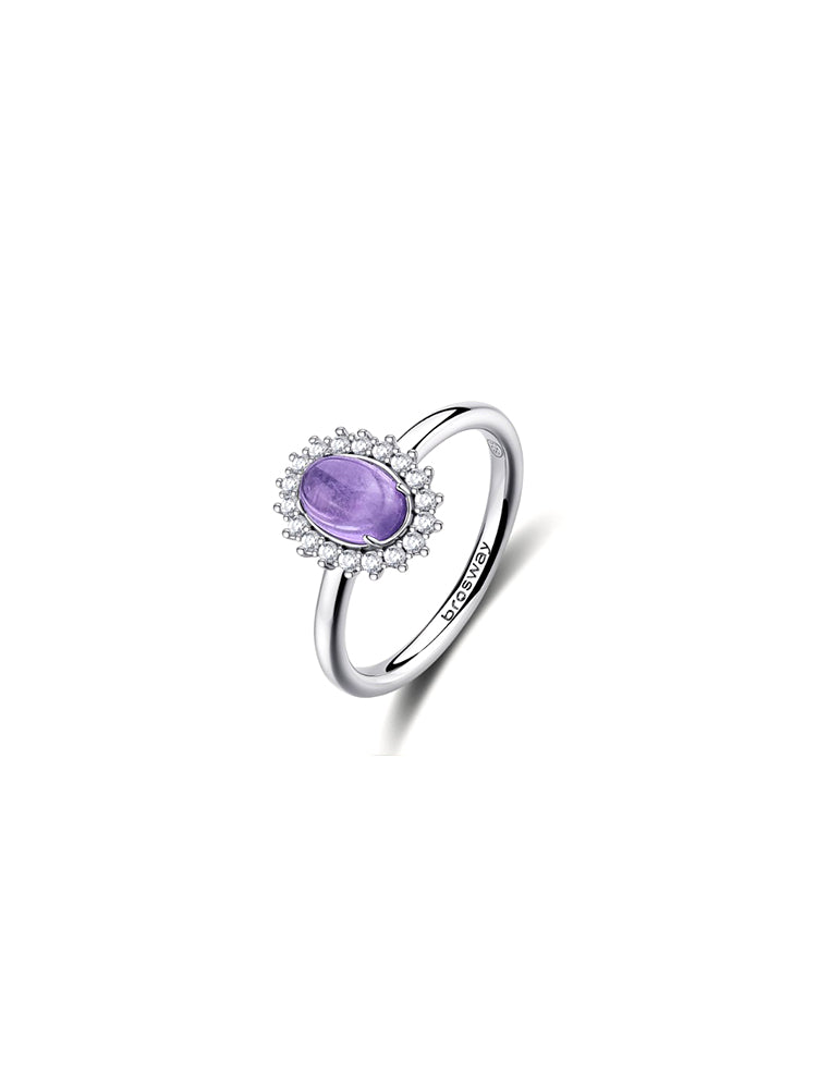 ANELLO DONNA IN ARGENTO CON AMETISTA OVALE MIS 16 FANCY BROSWAY