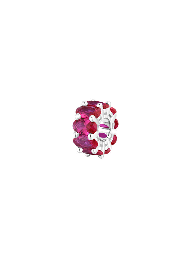 CHARM DONNA IN ARGENTO CON ZIRCONI OVALI FUCSIA FANCY BROSWAY