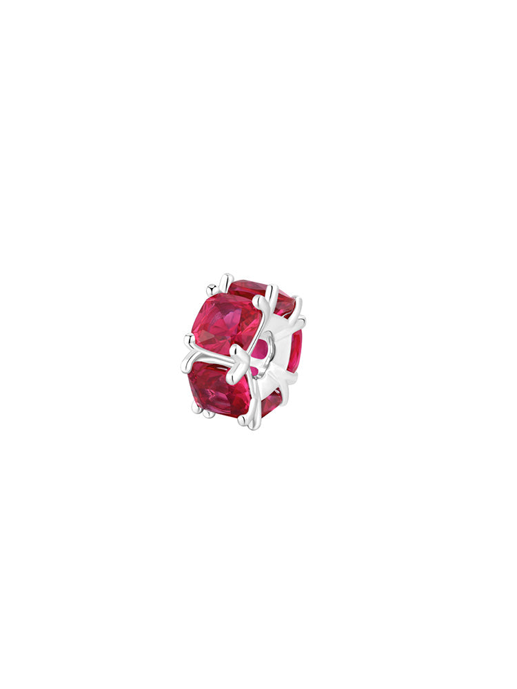 CHARM DONNA IN ARGENTO CON ZIRCONI CUSHION FUCSIA FANCY BROSWAY