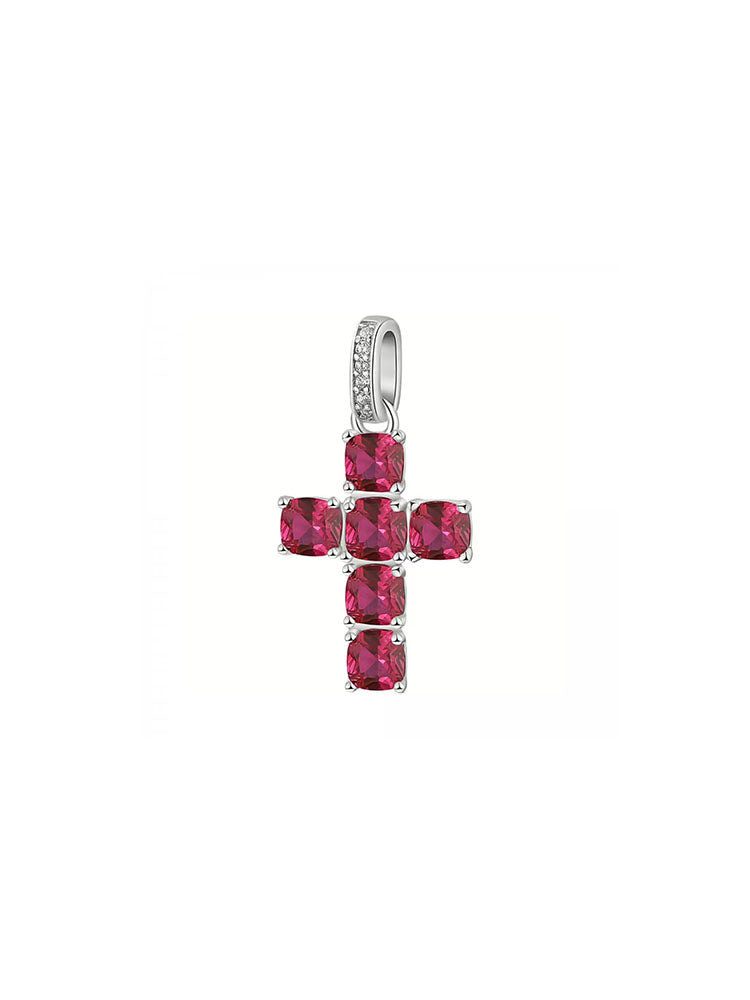 CHARM DONNA PENDENTE IN ARGENTO CON ZIRCONI ROSSI COLLEZIONE FANCY BROSWAY