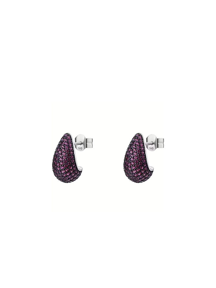 ORECCHINI DONNA IN ARGENTO A GOCCIA CON ZIRCONI RUBINO COLLEZIONE FANCY BROSWAY