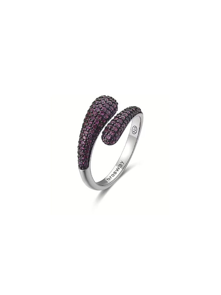 ANELLO DONNA IN ARGENTO FANCY CON ZIRCONI COLOR RUBINO MIS 16 BROSWAY