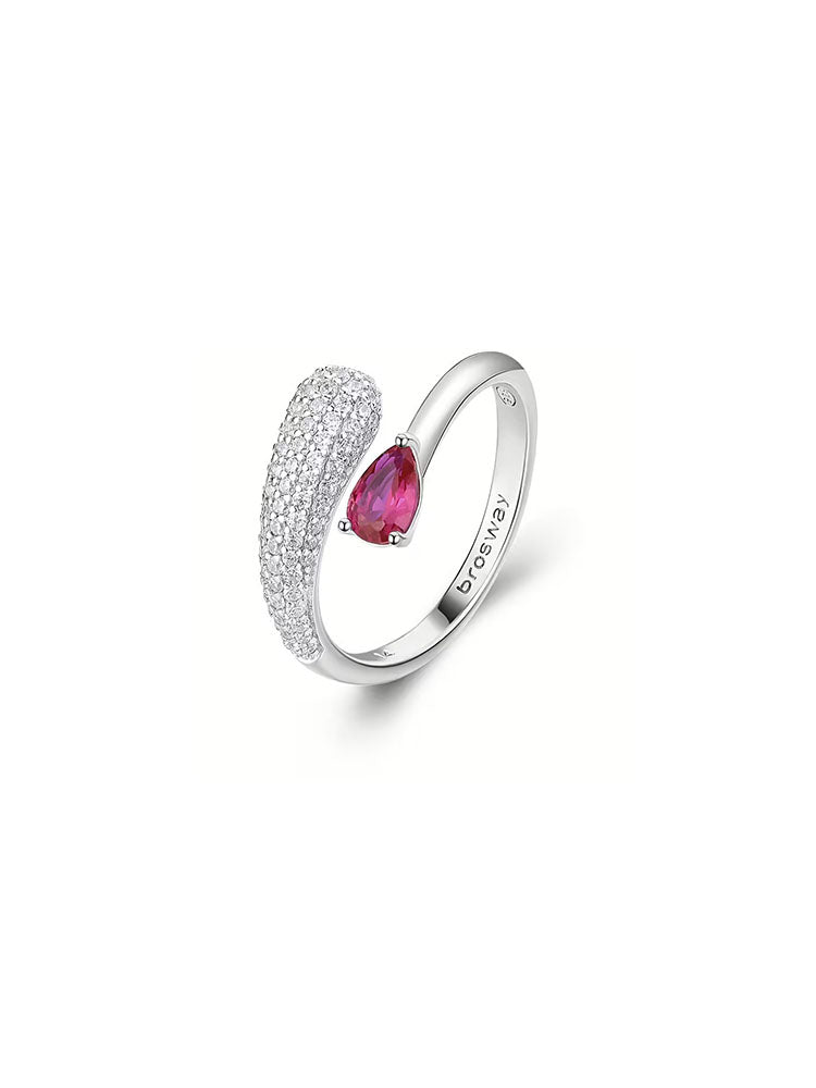 ANELLO DONNA IN ARGENTO CON ZIRCONI BIANCHI COLLEZIONE FANCY MISURA 16 BROSWAY